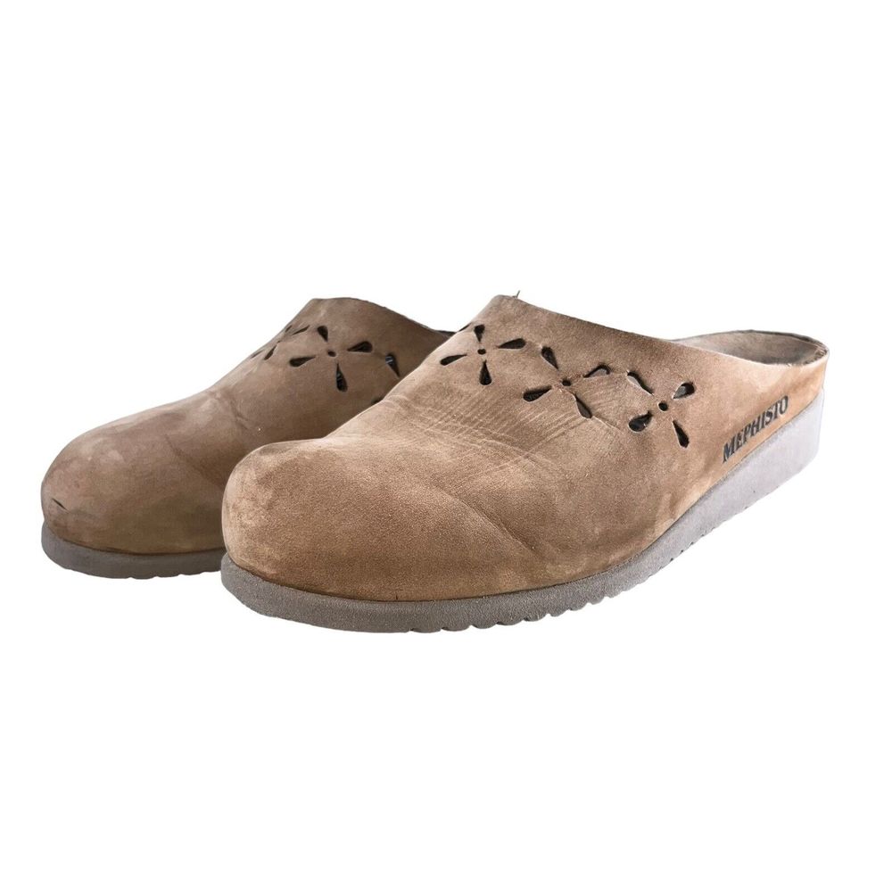 MEPHISTO Size US 8 EUR 38 Mobils Brown Suede Nubuck Clogs Mules